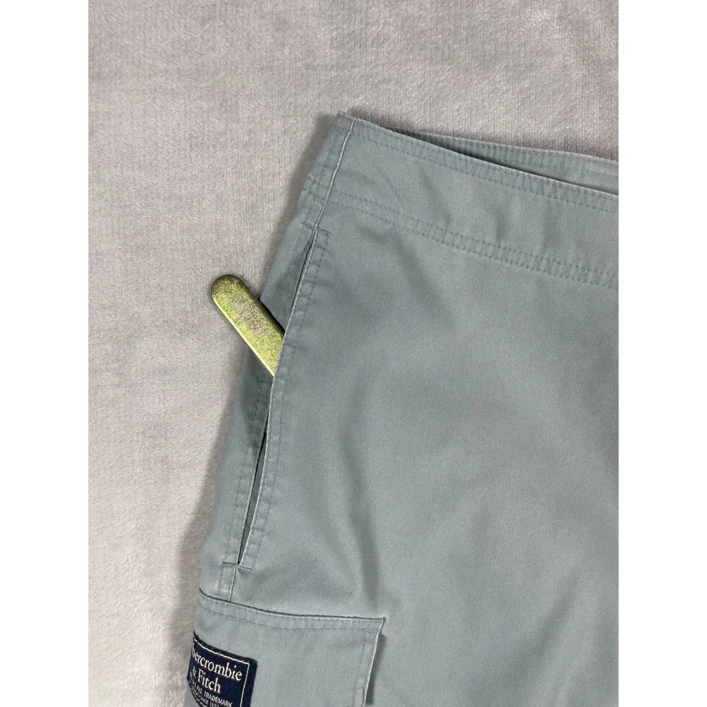 Abercrombie & Fitch Board Shorts Men's 31 Blue Gray Stretch Swim Trunks Surf